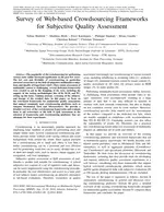 Survey of web-based crowdsourcing frameworks for subjective quality assessment