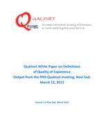 Qualinet White Paper on Definitions of Quality of Experience